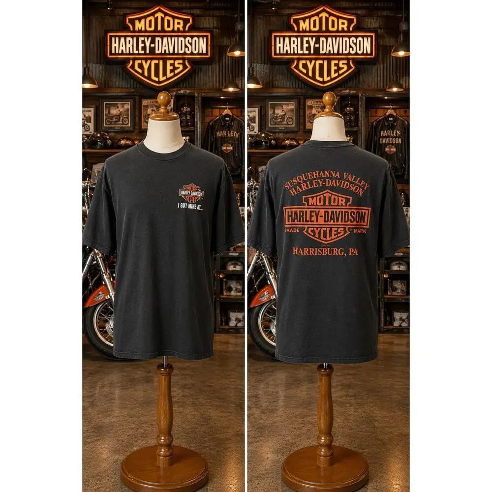2012 Harley Davidson Harrisburg PA Black Graphic Tee Size Large